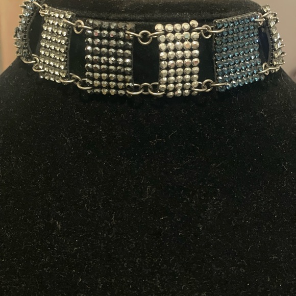 Daniel Swarovski Silver and Blue Rhinestone Choker